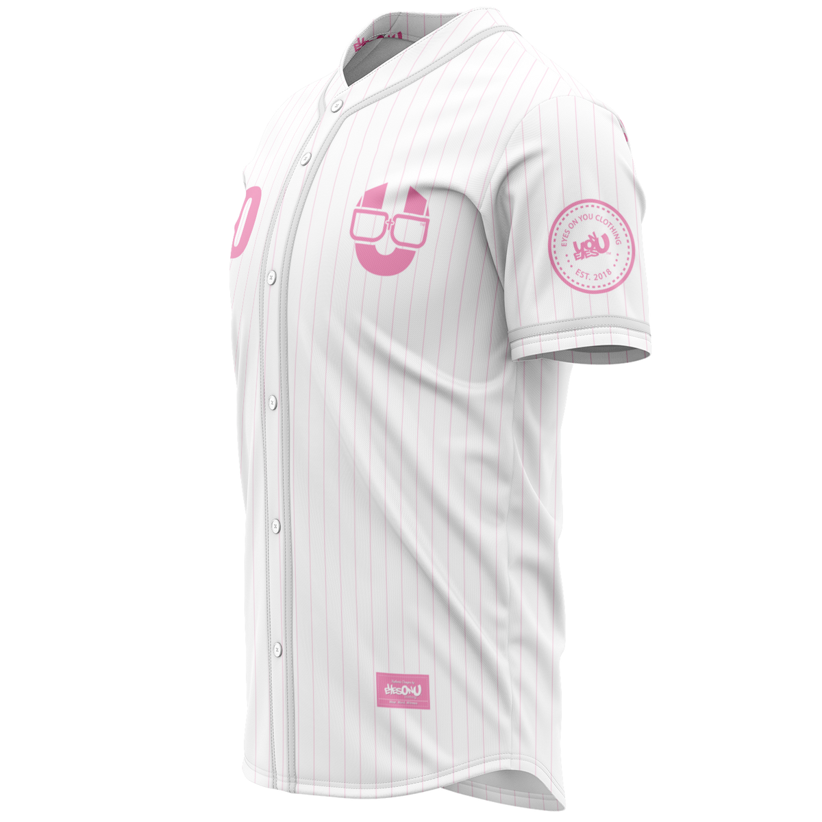 EOYC Pink Pinstripe - Baseball Jersey – Eyes On You Clothing