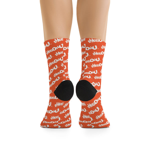 EOYC Straight Logos - Orange Socks