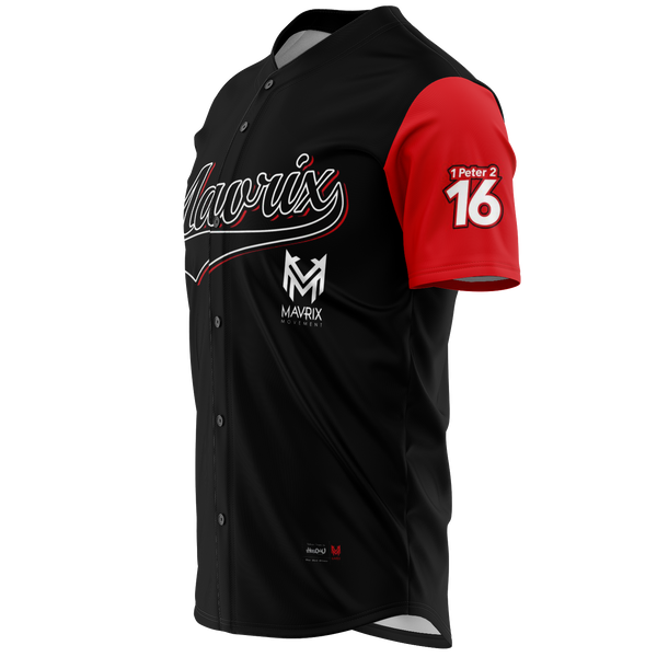 Mavrix Baseball Jersey (Black/Red)