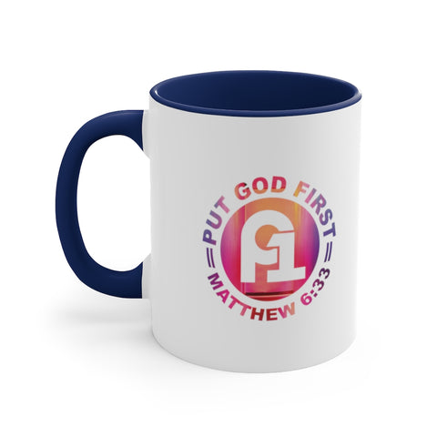 Put God First Logo - Accent Coffee Mug, 11oz (2 colors)