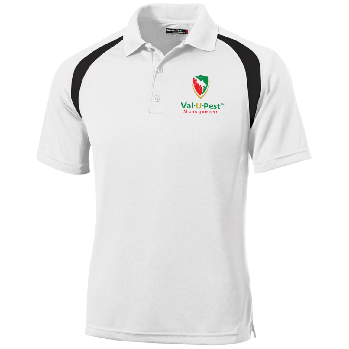 Val-U-Pest B/W Embroidered Moisture-Wicking Golf Shirt