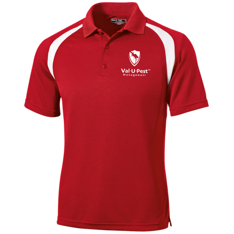 Val-U-Pest Red Embroidered Moisture-Wicking Golf Shirt