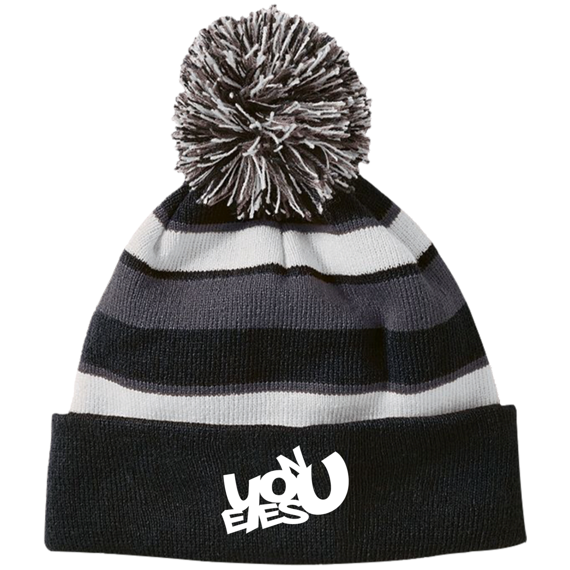 EOY Striped Beanie with Pom (5 colors)