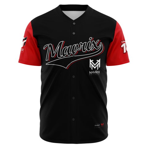 Mavrix Baseball Jersey (Black/Red)