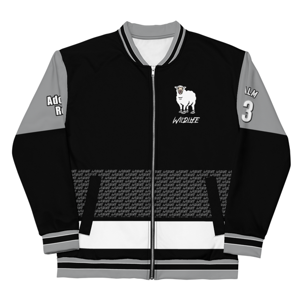 Wildlife Black/Gray Bomber Jacket