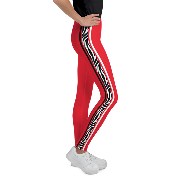 Red Zebra Youth Leggings