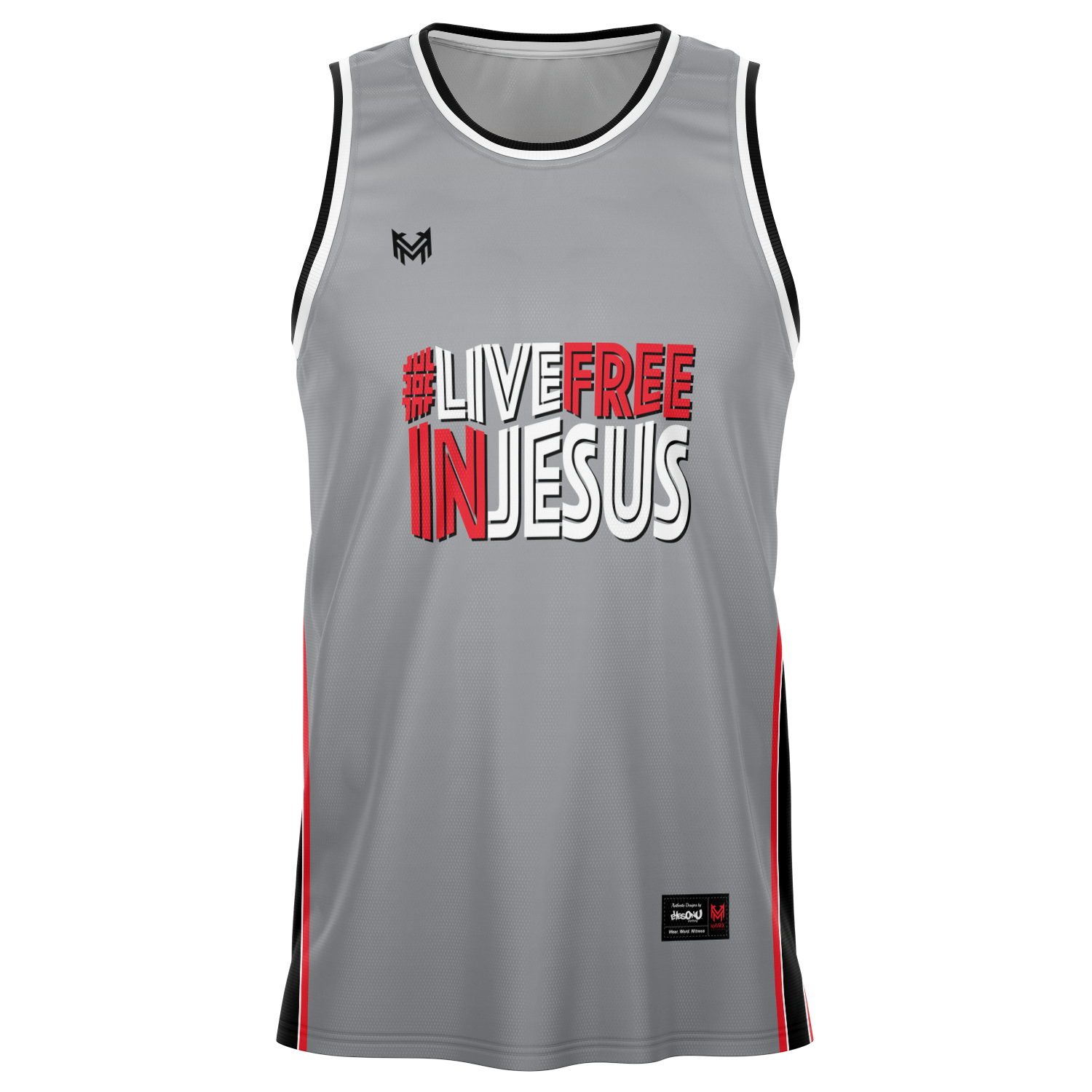 Mavrix Live Free In Jesus Basketball Jersey
