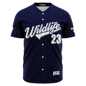 Wildlife Pinstripe Baseball Jersey (navy)