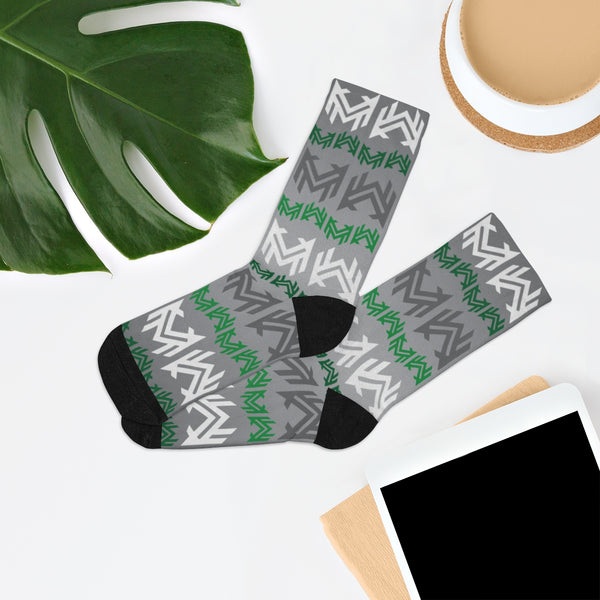 Mavrix Logo Pattern Green Socks