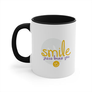 Smile Jesus Love You - Accent Coffee Mug, 11oz