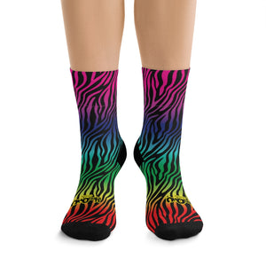EOYC Rainbow Zebra Print Socks