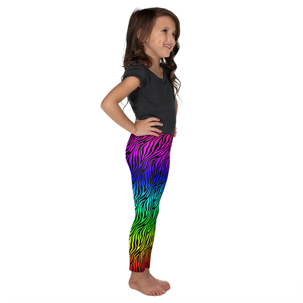 Zebra Print Rainbow - Kid's Leggings (2T - 7)