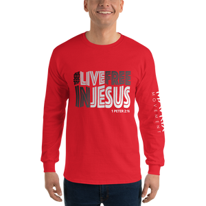 #LIVEFREEINJESUS - Mavrix (3X-5X) Long Sleeve Shirt (4 colors)