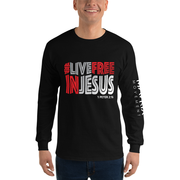 #LIVEFREEINJESUS - Mavrix (3X-5X) Long Sleeve Shirt (4 colors)