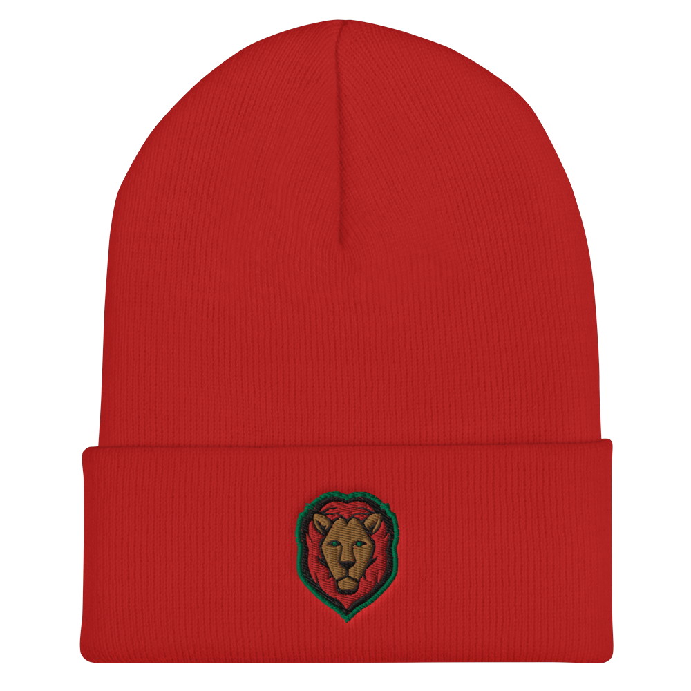 Lion - Red/Black/Green Cuffed Beanie (3 colors)