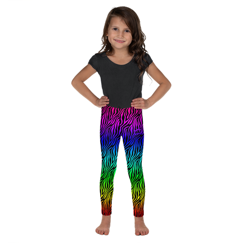 Zebra Print Rainbow - Kid's Leggings (2T - 7)