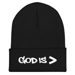 God is Greater Than Cuffed Beanie (4 colors)